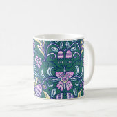 Antikes Blumen- und Vögelmuster Kaffeetasse (VorderseiteRechts)