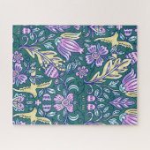 Antikes Blumen- und Vögelmuster Puzzle (Horizontal)