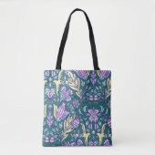 Antikes Blumen- und Vögelmuster Tasche (Vorderseite)