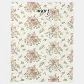 Antikes Blumenband Gewebe Fleecedecke (Vorderseite)