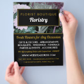 Antikes Blumendesign, Floristrische Werbung Flyer (Hand)
