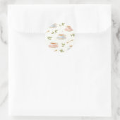 Antikes Blumengeschirr Nahtloses Muster Runder Aufkleber (Tasche)