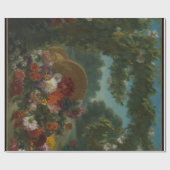 antikes Blumenkorbgemälde Geschenkpapier (Flach)