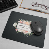 Antikes Blumenlogo | Rost und Kohle Mousepad