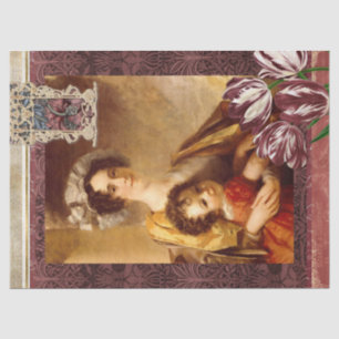Antikes Blumenmuster Damen Burgund William Morris Seidenpapier