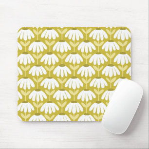 Antikes Blumenmuster Dunkles Gold & Olivgrün Mousepad