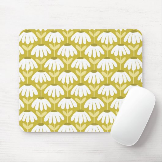 Antikes Blumenmuster Dunkles Gold & Olivgrün Mousepad (Mit Mouse)