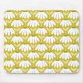 Antikes Blumenmuster Dunkles Gold & Olivgrün Mousepad (Vorne)