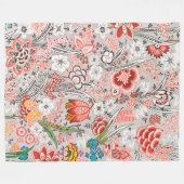 Antikes Blumenmuster Fleecedecke (Vorderseite (Horizontal))