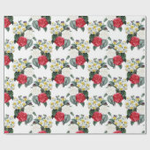 Antikes Blumenmuster Geschenkpapier (Flach)