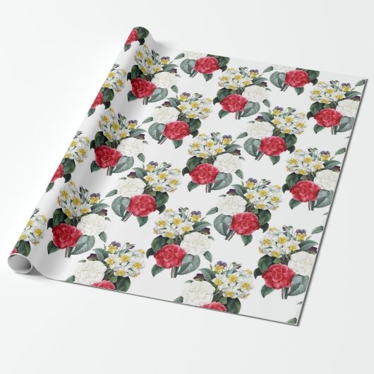 Antikes Blumenmuster Geschenkpapier (Ungerollt)