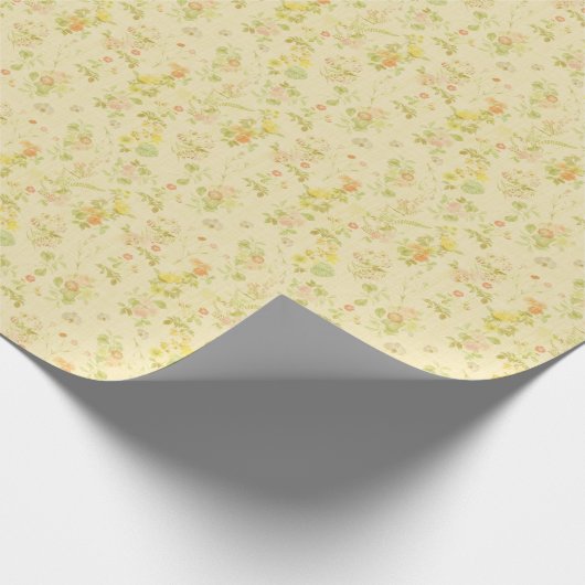 Antikes Blumenmuster Geschenkpapier (Ecke)