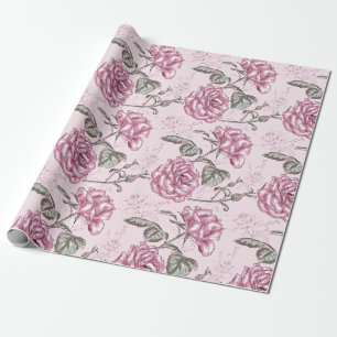 Antikes Blumenmuster Geschenkpapier