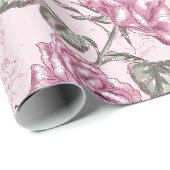 Antikes Blumenmuster Geschenkpapier (Rolleneckpunkt)