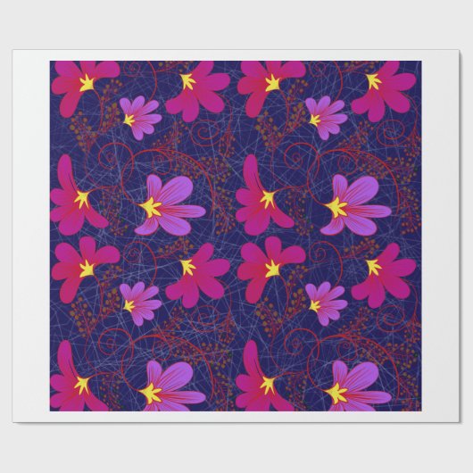 Antikes Blumenmuster-Geschenkpapier Geschenkpapier (Flach)
