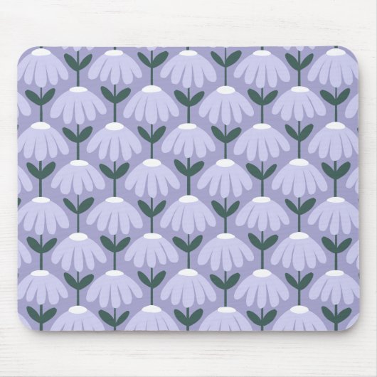 Antikes Blumenmuster Heather Blau Mousepad (Vorne)