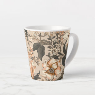 Antikes Blumenmuster Latte Tasse