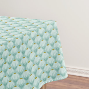 Antikes Blumenmuster Margeriten Teal Blau & Oliv Tischdecke