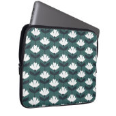 Antikes Blumenmuster Meergrün Laptopschutzhülle (Vorne Rechts)
