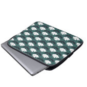 Antikes Blumenmuster Meergrün Laptopschutzhülle (Vorne Knopf)