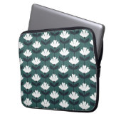 Antikes Blumenmuster Meergrün Laptopschutzhülle (Vorderseite Links)
