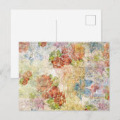 Antikes Blumenmuster mit distressed-Effekt Postkarte (Vorne/Hinten)