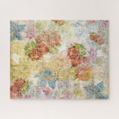 Antikes Blumenmuster mit distressed-Effekt Puzzle (Horizontal)