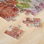 Antikes Blumenmuster mit distressed-Effekt Puzzle (Seite)