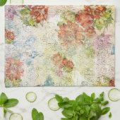 Antikes Blumenmuster mit Gebrauchsspuren Geschirrtuch (Gefaltet)