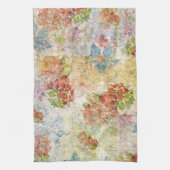 Antikes Blumenmuster mit Gebrauchsspuren Geschirrtuch (Vertikal)
