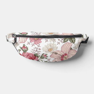 Antikes Blumenmuster mit Rosen Bauchtasche