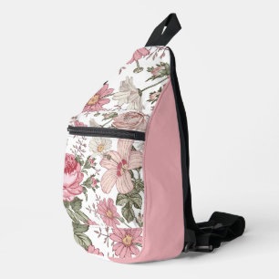 Antikes Blumenmuster mit Rosen Crossbody Bag