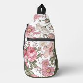 Antikes Blumenmuster mit Rosen Crossbody Bag (Vorderseite)