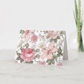 Antikes Blumenmuster mit Rosen Dankeskarte (Rückseite)