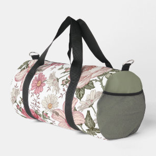 Antikes Blumenmuster mit Rosen Duffle Bag