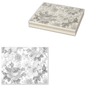 Antikes Blumenmuster mit Rosen Gummistempel (Stempel)