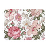 Antikes Blumenmuster mit Rosen Magnet (Horizontal)