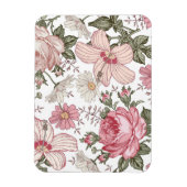 Antikes Blumenmuster mit Rosen Magnet (Vertikal)