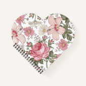 Antikes Blumenmuster mit Rosen Notizblock (Vorderseite)