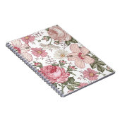 Antikes Blumenmuster mit Rosen Notizblock (Rechte Seite)