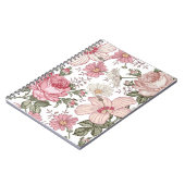 Antikes Blumenmuster mit Rosen Notizblock (Linke Seite)