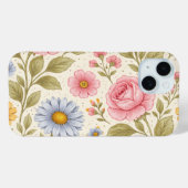 Antikes Blumenmuster mit Rosen und Gänseblümchen Case-Mate iPhone Hülle (Rückseite (Horizontal))