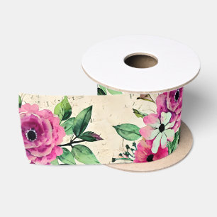 Antikes Blumenmuster Satinband