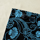 Antikes Blumenmuster Schwarz auf blau Strandtuch (Beispiel)