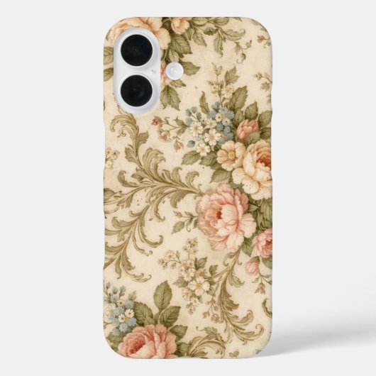 Antikes Blumenmuster Tapete Case-Mate iPhone Hülle (Rückseite)