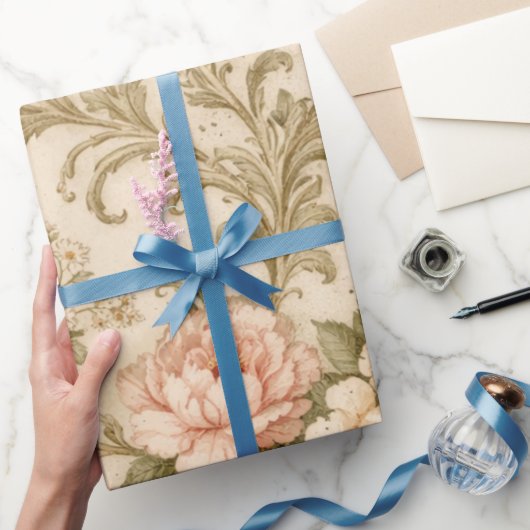 Antikes Blumenmuster Tapete Geschenkpapier (Schenken)