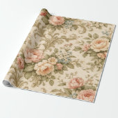 Antikes Blumenmuster Tapete Geschenkpapier (Ungerollt)