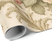 Antikes Blumenmuster Tapete Geschenkpapier (Rolleneckpunkt)