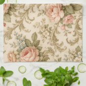 Antikes Blumenmuster Tapete  Geschirrtuch (Gefaltet)