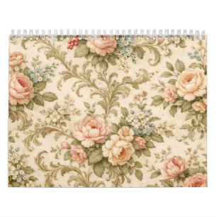 Antikes Blumenmuster Tapete Kalender